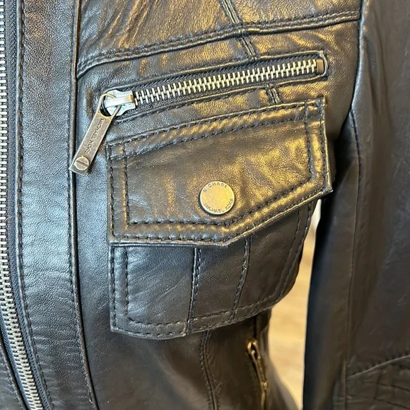 Black leather Michael Kors jacket - Picture 3 of 5